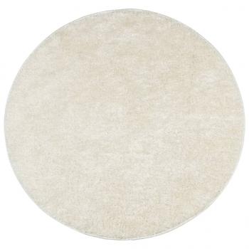 Teppich ISTAN Hochflor Glänzend Creme Ø 200 cm