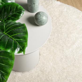 Teppich ISTAN Hochflor Glänzend Creme Ø 200 cm