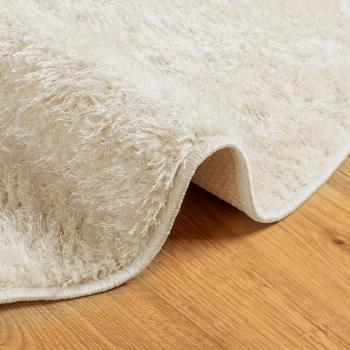 Teppich ISTAN Hochflor Glänzend Creme Ø 120 cm