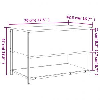 Sitzbank mit Stauraum Grau Sonoma 70x42,5x47 cm Holzwerkstoff