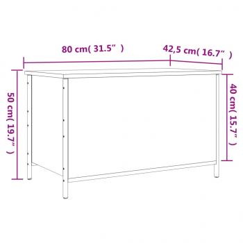 Sitzbank mit Stauraum Schwarz 80x42,5x50 cm Holzwerkstoff