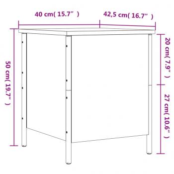 Sitzbank mit Stauraum Grau Sonoma 40x42,5x50 cm Holzwerkstoff