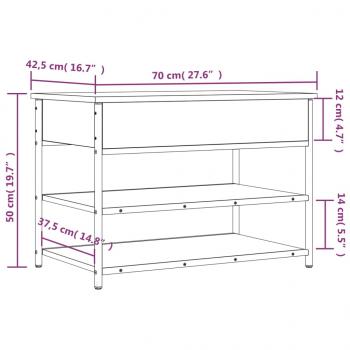 Schuhbank Braun Eichen-Optik 70x42,5x50 cm Holzwerkstoff