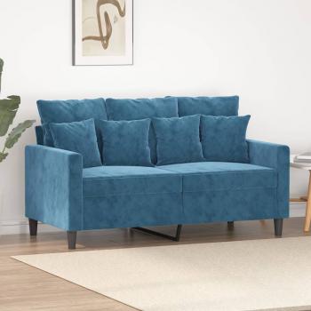 ARDEBO.de - 2-Sitzer-Sofa Blau 120 cm Samt