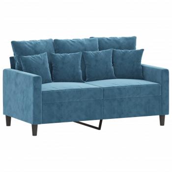 2-Sitzer-Sofa Blau 120 cm Samt