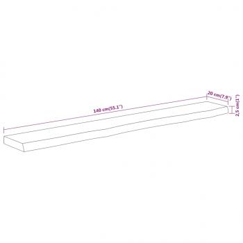 Wandregal 140x20x2,5 cm Rechteckig Massivholz Akazie Baumkante