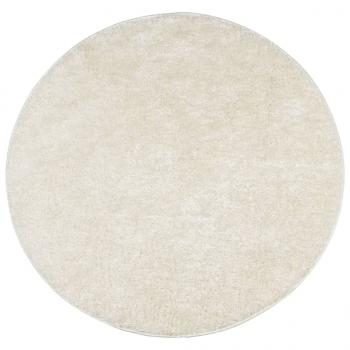 Teppich ISTAN Hochflor Glänzend Creme Ø 160 cm