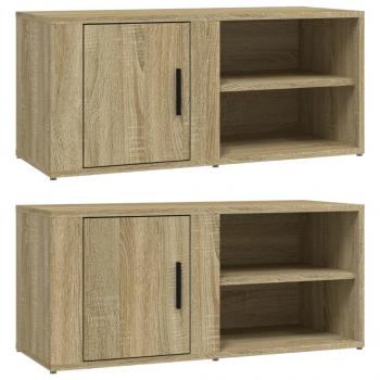 TV-Schränke 2 Stk. Sonoma-Eiche 80x31,5x36 cm Holzwerkstoff