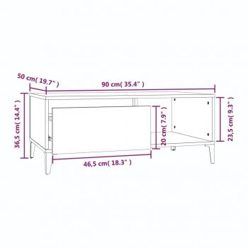 Couchtisch Weiß 90x50x36,5 cm Holzwerkstoff