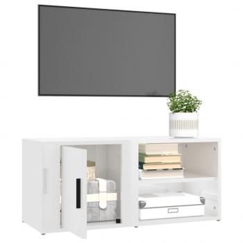 TV-Schrank Hochglanz-Weiß 80x31,5x36 cm Holzwerkstoff