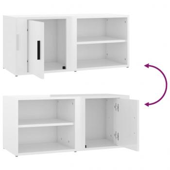 TV-Schrank Hochglanz-Weiß 80x31,5x36 cm Holzwerkstoff