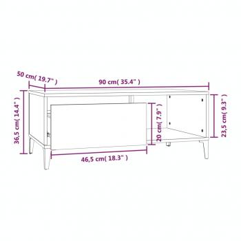 Couchtisch Grau Sonoma 90x50x36,5 cm Holzwerkstoff