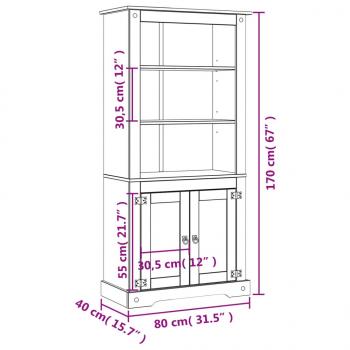 Buffetschrank Mexiko-Stil Kiefernholz 80x40x170 cm