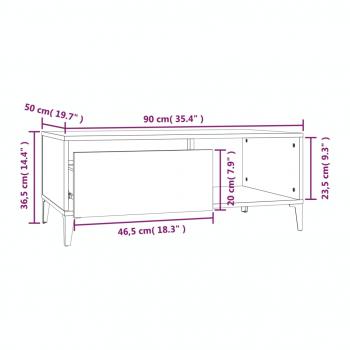 Couchtisch Räuchereiche 90x50x36,5 cm Holzwerkstoff