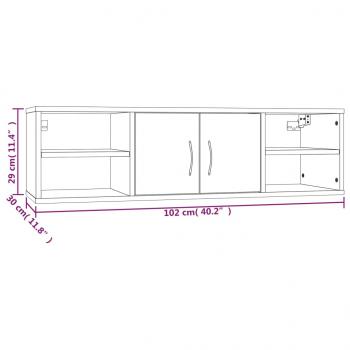 Wandregal Grau Sonoma 102x30x29 cm Holzwerkstoff