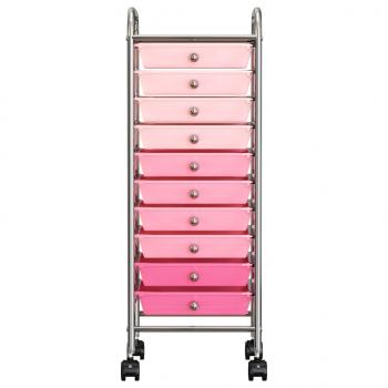 Schubladenwagen mit 10 Schubladen Ombre Rosa Kunststoff