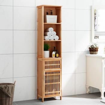 ARDEBO.de - Badschrank 42x29x182 cm Massivholz Nussbaum