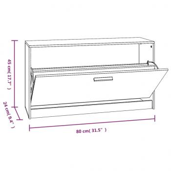 Schuhbank Schwarz 80x24x45 cm Holzwerkstoff