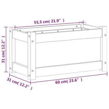 Pflanzkübel 2 Stk. Wachsbraun Massivholz Kiefer