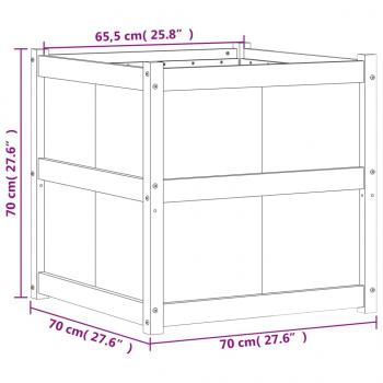 Pflanzkübel Wachsbraun 70x70x70 cm Massivholz Kiefer