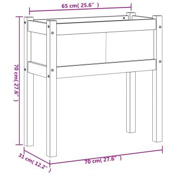 Pflanzkübel mit Beinen 2 Stk. Wachsbraun Massivholz Kiefer