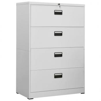 ARDEBO.de - Aktenschrank Hellgrau 90x46x134 cm Stahl