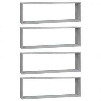 Wandregale 4 Stk. Grau Sonoma 80x15x26,5 cm Holzwerkstoff