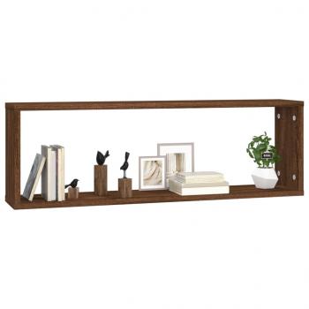 Wandregale 4 Stk. Braun Eichen-Optik 80x15x26,5cm Holzwerkstoff