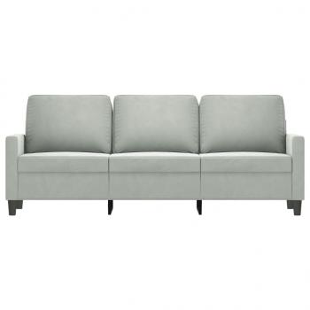 3-Sitzer-Sofa Hellgrau 180 cm Samt