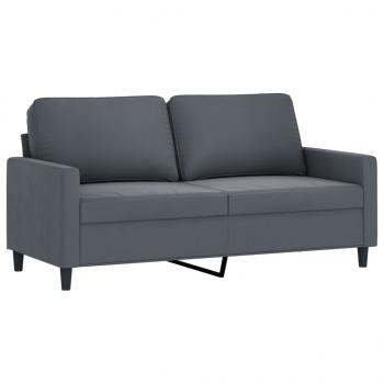 2-Sitzer-Sofa Dunkelgrau 140 cm Samt