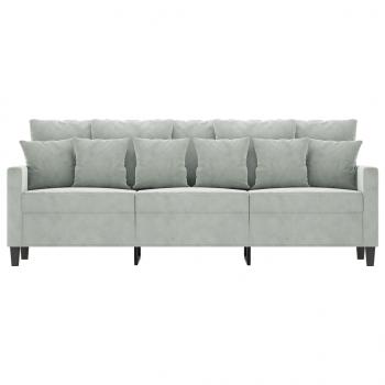 3-Sitzer-Sofa Hellgrau 180 cm Samt