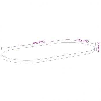 Tischplatte 100x50x3,8 cm Oval Massivholz Akazie