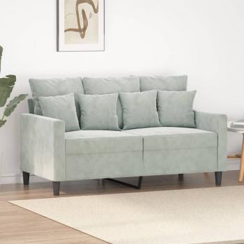 ARDEBO.de - 2-Sitzer-Sofa Hellgrau 120 cm Samt