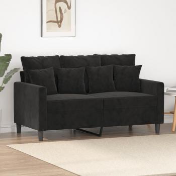 ARDEBO.de - 2-Sitzer-Sofa Schwarz 120 cm Samt