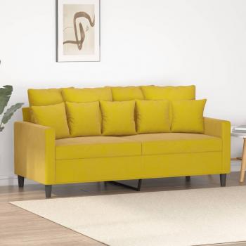 ARDEBO.de - 2-Sitzer-Sofa Gelb 140 cm Samt