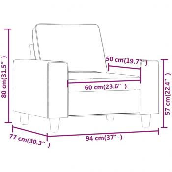 Sessel Hellgelb 60 cm Stoff