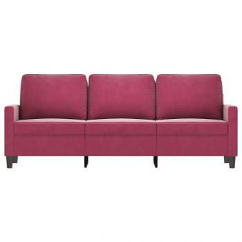 3-Sitzer-Sofa Weinrot 180 cm Samt