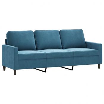 3-Sitzer-Sofa Blau 180 cm Samt