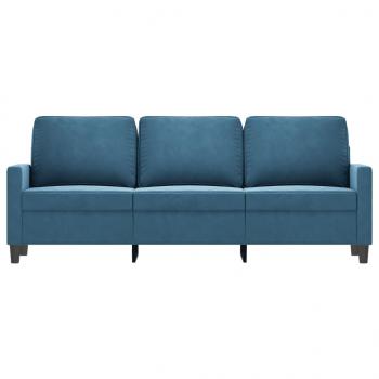 3-Sitzer-Sofa Blau 180 cm Samt