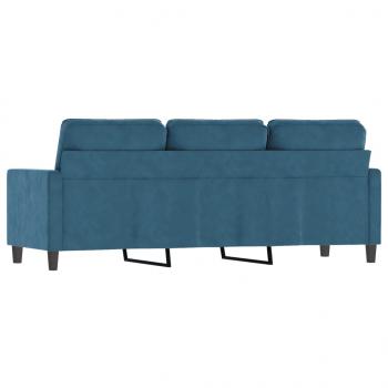 3-Sitzer-Sofa Blau 180 cm Samt