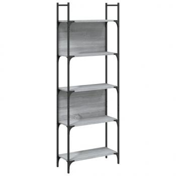 Bücherregal 5 Böden Grau Sonoma 60,5x24x166,5 cm Holzwerkstoff