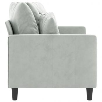 2-Sitzer-Sofa Hellgrau 140 cm Samt