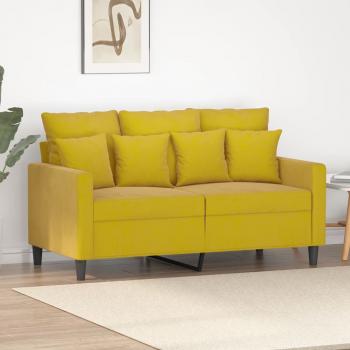 ARDEBO.de - 2-Sitzer-Sofa Gelb 120 cm Samt