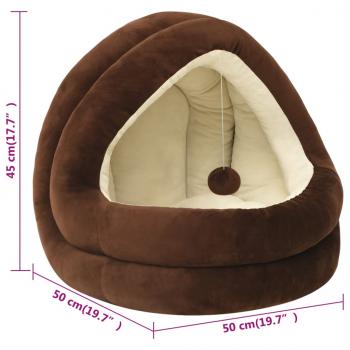 Katzenbett 50x50x45 cm Braun und Creme