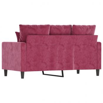 2-Sitzer-Sofa Weinrot 120 cm Samt