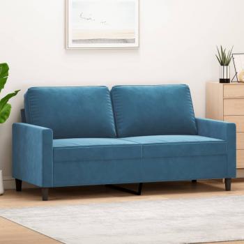 ARDEBO.de - 2-Sitzer-Sofa Blau 140 cm Samt