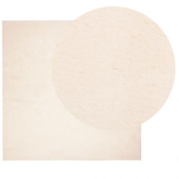 Teppich HUARTE Kurzflor Weich und Waschbar Beige 200x200 cm