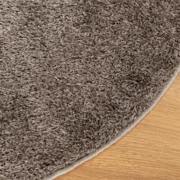 Teppich ISTAN Hochflor Glänzend Grau Ø 80 cm