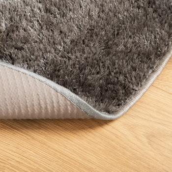 Teppich ISTAN Hochflor Glänzend Grau Ø 80 cm