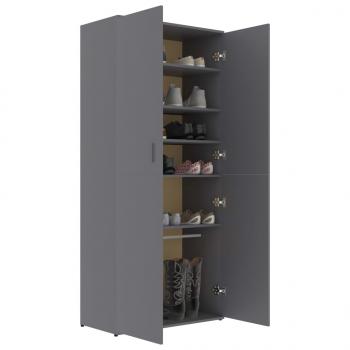 Schuhschrank Grau 80×39×178 cm Holzwerkstoff